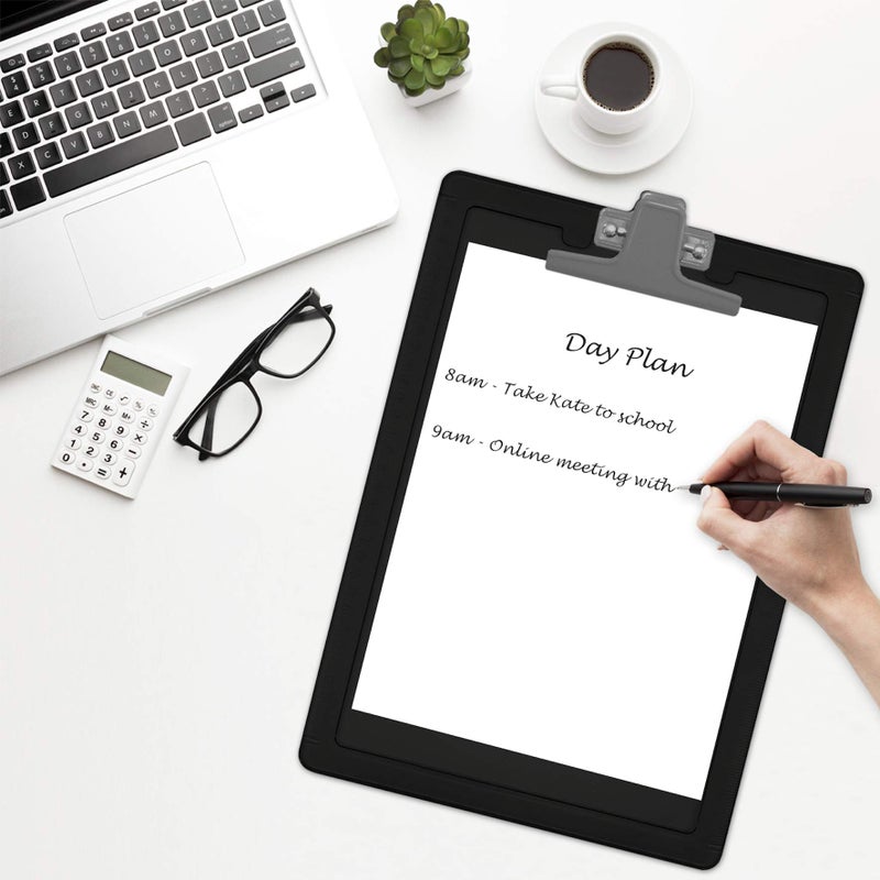Acrimet Clipboard Letter Size A4 (13 3/8â€ x 9 7/16â€) Premium Metal Clip with Side Rulers (Plastic) (Black Color) (6 Pack) - Image 4